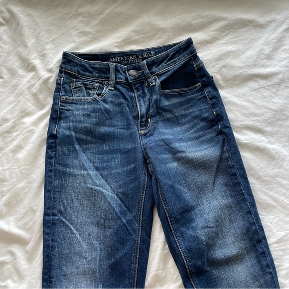 High Rise Dark Wash American Eagle Skinny Jeans Ne(X)t Level Stretch - Picture 3 of 7